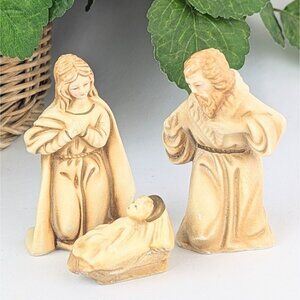 Vintage 1950s Nativity Set Hand-Painted Ceramic Nativity Scene Korea Christmas